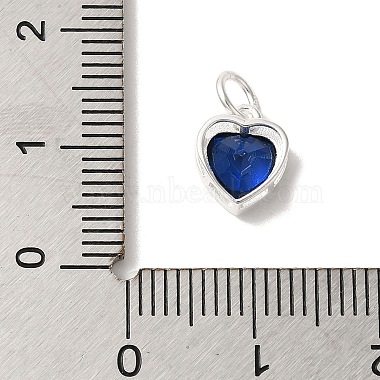 925 Sterling Silver Cubic Zirconia Heart Charms with Jump Rings(FIND-U013-10S-07)-3