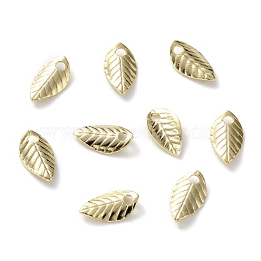 Real 24K Gold Plated Leaf Brass Charms