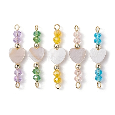 Golden Mixed Color Heart Shell Links