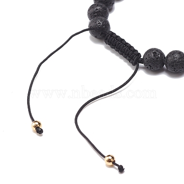 Bracelet en pierre de lave naturelle et perles tressées en acrylique(BJEW-JB08554)-7