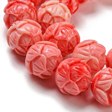 Carved Synthetic Coral Beads(CORA-R021-07-01)-3