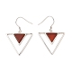Natural Carnelian Triangle Dangle Earrings(EJEW-Z024-10B-P)-1