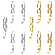 Dicosmétique 10 pcs 2 couleurs bowknot rack placage laiton clair cubique zircone bracelet de montre fermoirs(ZIRC-DC0001-09)-1