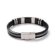Men's Silicone Cord Bracelet(BJEW-M206-02GP)-3