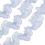 2M Organza Ribbons, with Plastic Pearl for Sewing Decoration, Light Blue, 4-3/8~5-1/8 inch(110~130mm)(OCOR-CY0002-89C)
