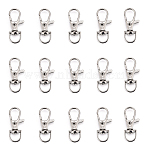 20Pcs Iron Swivel Lobster Claw Clasps, Swivel Snap Hook, Platinum, 37x14mm, Hole: 7mm(IFIN-CJ0001-74)