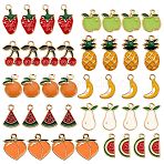 Alloy Enamel Charms/Pendants, Mixed Shapes, Mixed Color, 7.4x7.2x1.7cm, 40pcs/set(ENAM-SC0001-04)