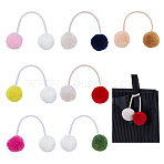 7Pcs 7 Colors Polyester Two Tone Pompom Ball Pendant Decorations, for Bag Backpack Ornament, Mixed Color, 270~310mm, 1pc/color(HJEW-PH0001-90)