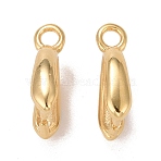 Rack Plating Eco-friendly Brass Ice Pick Pinch Bails, Lead Free & Cadmium Free, Real 24K Gold Plated, 10x2.5mm, Hole: 1mm, Pin: 1mm(KK-D075-17G-RS)
