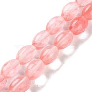 Cherry Quartz Glass Beads Strands, Rice, 9x6mm, Hole: 1mm, about 44pcs/strand, 15.94 inch(40.5cm)(G-I369-B22-01B)