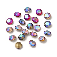 Glass Rhinestone Cabochons, Pointed Back & Back Plated, Faceted, Diamond, Mixed Color, 6x3.5mm(RGLA-G023-05B)