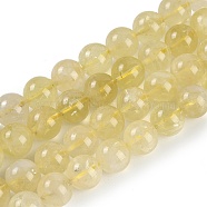 Natural Lemon Quartz Beads Strands, Round, 10~10.5mm, Hole: 1.2mm, about 38pcs/strand, 15.35''(39cm)(G-H062-A01-03)