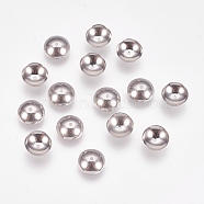 Apetalous 201 Stainless Steel Bead Caps, Stainless Steel Color, 8x2.5mm, Hole: 0.8mm(STAS-L205-13C)