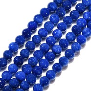 Natural Mashan Jade Round Beads Strands, Dyed, Blue, 6mm, Hole: 1mm, about 69pcs/strand, 15.7 inch(G-D263-6mm-XS08)