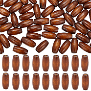 500Pcs Natural Wood Beads, Egg Shaped Rugby Wood Beads, Dyed, Oval, Coconut Brown, 15x7mm, Hole: 2.5mm(WOOD-GF0001-95)