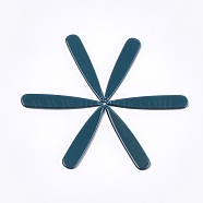 Cellulose Acetate(Resin) Big Pendants, teardrop, Steel Blue, 53~54x10~10.5x2.5mm, Hole: 1mm(KY-T008-14F)