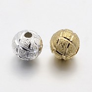 Round Brass Beads, Mixed Color, 6mm, Hole: 1.2mm(KK-N0061-03-6mm)