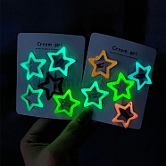 10Pcs Luminous Snap Hair Clips, Hair Accessories, Mixed Color, Star, 30mm(PW-WG09A54-01)