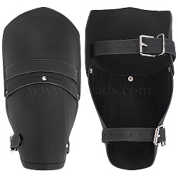 Imitation Leather Cuff Cord Bracelet, Adjustable Gauntlet Wristband Arm Guard for Men Women, Black, 14-3/4 inch(37.5cm)(BJEW-WH0016-08A)