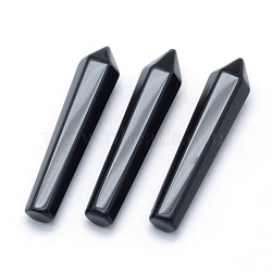 Natural Obsidian Pointed Beads, Healing Stones, Reiki Energy Balancing Meditation Therapy Wand, No Hole/Undrilled, Bullet, 50x11x10mm(G-P393-M04)