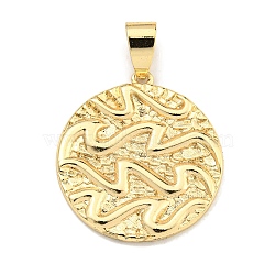 Brass Pendants, Real 18K Gold Plated, Aquarius, 23x21x2mm, Hole: 6x4mm(KK-K354-05G-01)