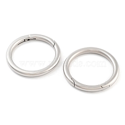 Non-Tarnish 316 Stainless Steel Spring Gate Rings, Rings, Stainless Steel Color, 35x4mm(STAS-M296-01P-I)