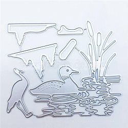 Carbon Steel Cutting Dies Stencils, for DIY Scrapbooking/Photo Album, Decorative Embossing DIY Paper Card, Duck, Matte Platinum Color, 10.7x8.9cm(DIY-L022-034)