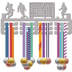 Iron Medal Holder, Medal Display Hanger Rack, Medal Holder Frame, with Standoff Pins, Football, 130x290mm, Hole: 5mm(ODIS-WH0110-003)