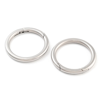 Non-Tarnish 316 Stainless Steel Spring Gate Rings, Rings, Stainless Steel Color, 35x4mm