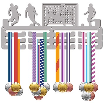 Iron Medal Holder, Medal Display Hanger Rack, Medal Holder Frame, with Standoff Pins, Football, 130x290mm, Hole: 5mm