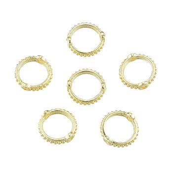 Brass Bead Frames, Circle Frames, Ring, Nickel Free, Real 14K Gold Plated, 8.5x8.5x2.5mm, Hole: 0.7mm