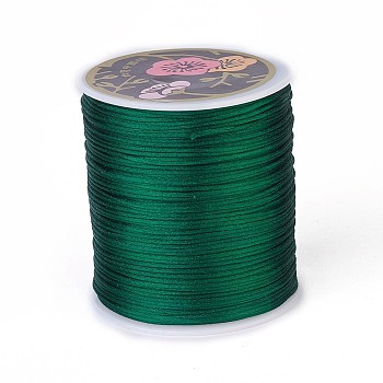 Nylon Thread, Rattail Satin Cord, Dark Green, 2mm, about 76.55 yards(70m)/roll