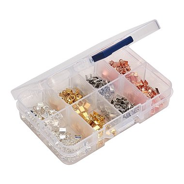 PandaHall Elite 4 Mixing Colors Brass Chain Extender And Lobster Claw Clasps Drop End for Craft 1 Box(KK-PH0017-02)-5