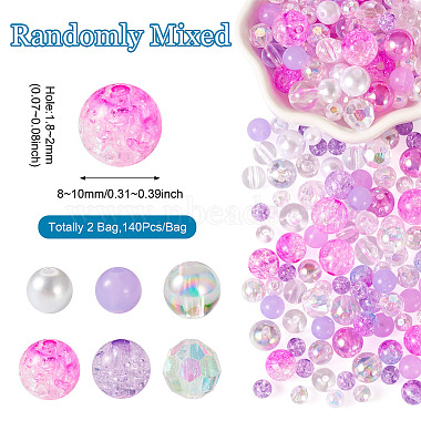 Transparent & Opaque Acrylic Bead(OACR-TAC0002-08F)-5