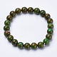 Natural Green Jade Beaded Stretch Bracelets(BJEW-S128-01)-1