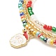3Pcs 3 Style Glass Seed Stretch Bracelets Set with Alloy Santa Claus for Women(BJEW-JB08204)-5
