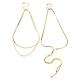 2Pcs 2 Styles Brass Flat Snake Chains Double Layer Necklaces Set(NJEW-P289-11G)-2