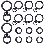8Pcs Zinc Alloy Swivel Clasps, Swivel Snap Hook, 8Pcs Zinc Alloy Spring Gate Rings, Gunmetal, 20~39x20~27x3.5~4mm, hole: 10x5mm(FIND-SC0012-76B)