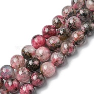 Natural Rhodonite Beads Strands, Round, 8mm, Hole: 0.9mm, about 48~49pcs/strand, 15.28~15.59 inch(38.8~39.6cm)(G-C029-04A)