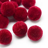 DIY Doll Craft Polyester Pom Pom Ball, Round, FireBrick, 15mm(AJEW-S063-1.5cm-07)