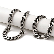 304 Stainless Steel Curb  Chain Necklaces, Stainless Steel Color, 23.50 inch(59.7cm)(NJEW-Q337-05B-AS)