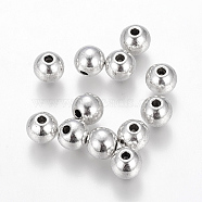 Tibetan Style Alloy Beads, Cadmium Free & Nickel Free & Lead Free, Round, Antique Silver, 7.5mm, Hole: 2.5mm(LFH10312Y-NF)