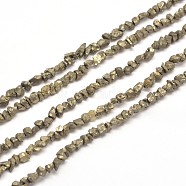 Natural Pyrite Nuggets Beads Strands, 3~5x3~5mm, Hole: 1mm, about 15.7 inch(X-G-I125-84)