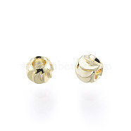 Brass Beads, Nickel Free, Rondelle, Real 14K Gold Plated, 3x2.5mm, Hole: 1mm(KK-N259-52)
