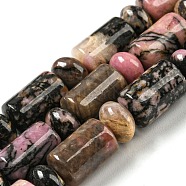 Natural Rhodonite Beads Strands, with Rondelle Beads, Column, 10x6mm, Hole: 0.8mm, about 154pcs/strand, 14.96''(38cm)(G-M420-C03-02)