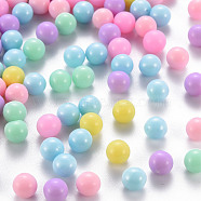 Opaque Acrylic Beads, No Hole, Round, Mixed Color, 6mm, about 3900pcs/500g(PAB702Y-A01)