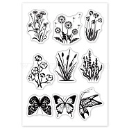 PVC Plastic Stamps, for DIY Scrapbooking, Photo Album Decorative, Cards Making, Stamp Sheets, Flower Pattern, 16x11x0.3cm(DIY-WH0167-56D)