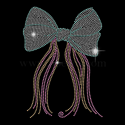 Glass Hotfix Rhinestone, Iron on Appliques, Costume Accessories, for Clothes, Bags, Pants, Bowknot, 297x210mm(DIY-WH0303-224)