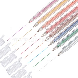 CRASPIRE 8pcs 8 Colors Plastic Glisten Gel Pen, Mixed Color, 163x11x7.8mm, 1pc/color(AJEW-CP0004-18)