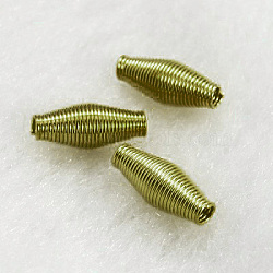 Steel Spring Beads, Coil Beads, Rice, Antique Bronze, about 4mm wide, 9mm long, hole: 1mm(STAS-D004-AB)